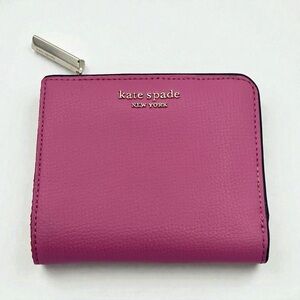 Kate Spade Staci Medium Bifold Wallet Dusty Rose Pink Leather Muted Gold